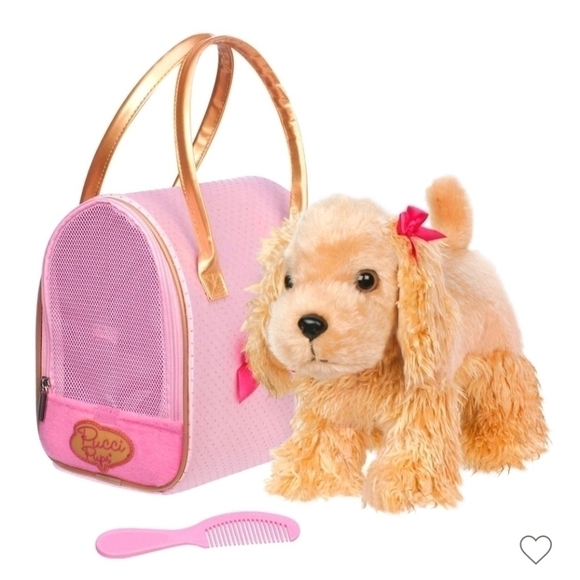 𝅺Pucci pups golden dot glam bag and cocker spaniel puppy stuffed animal - Picture 1 of 7